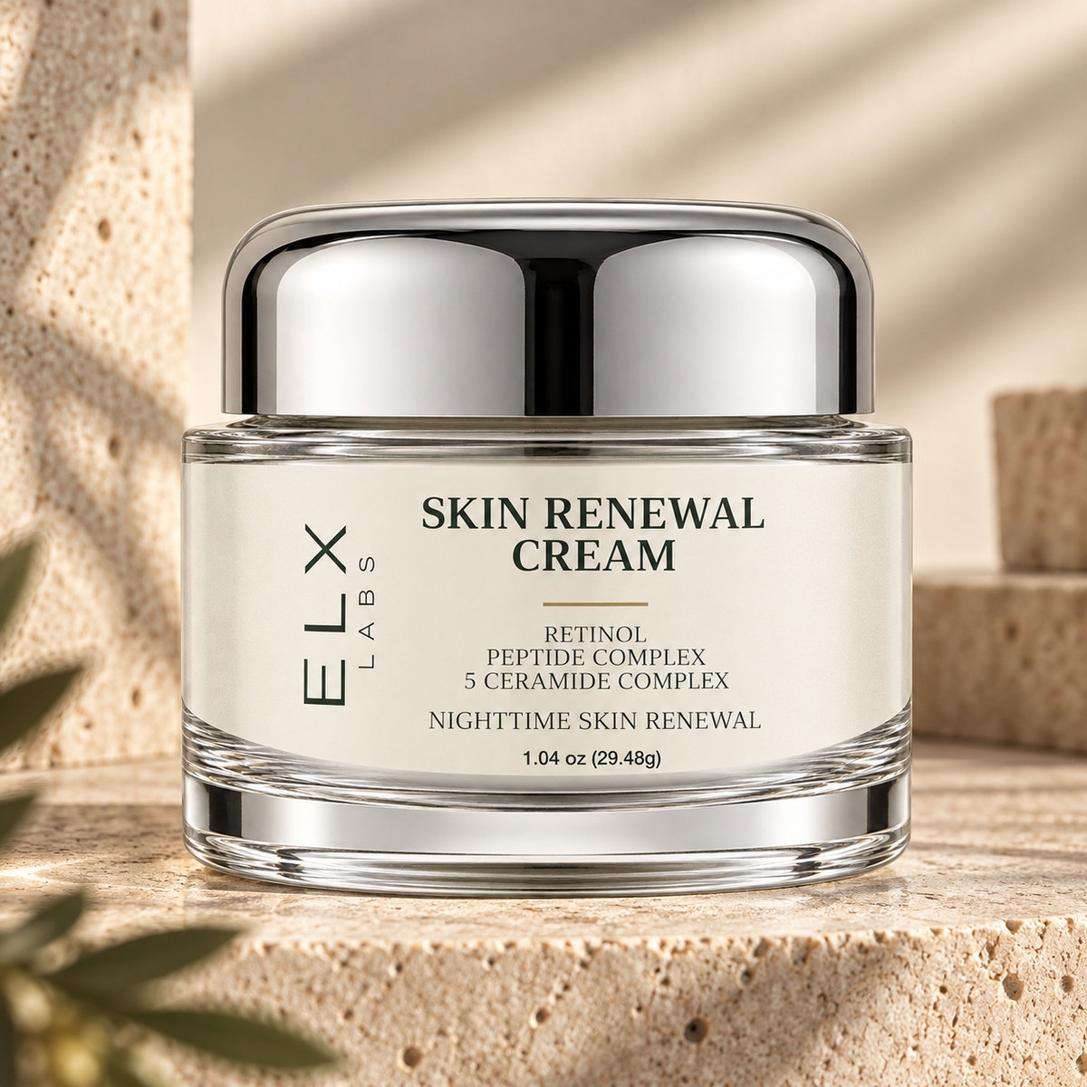 ELX Skin Renewal Cream packaging shown in product image.
