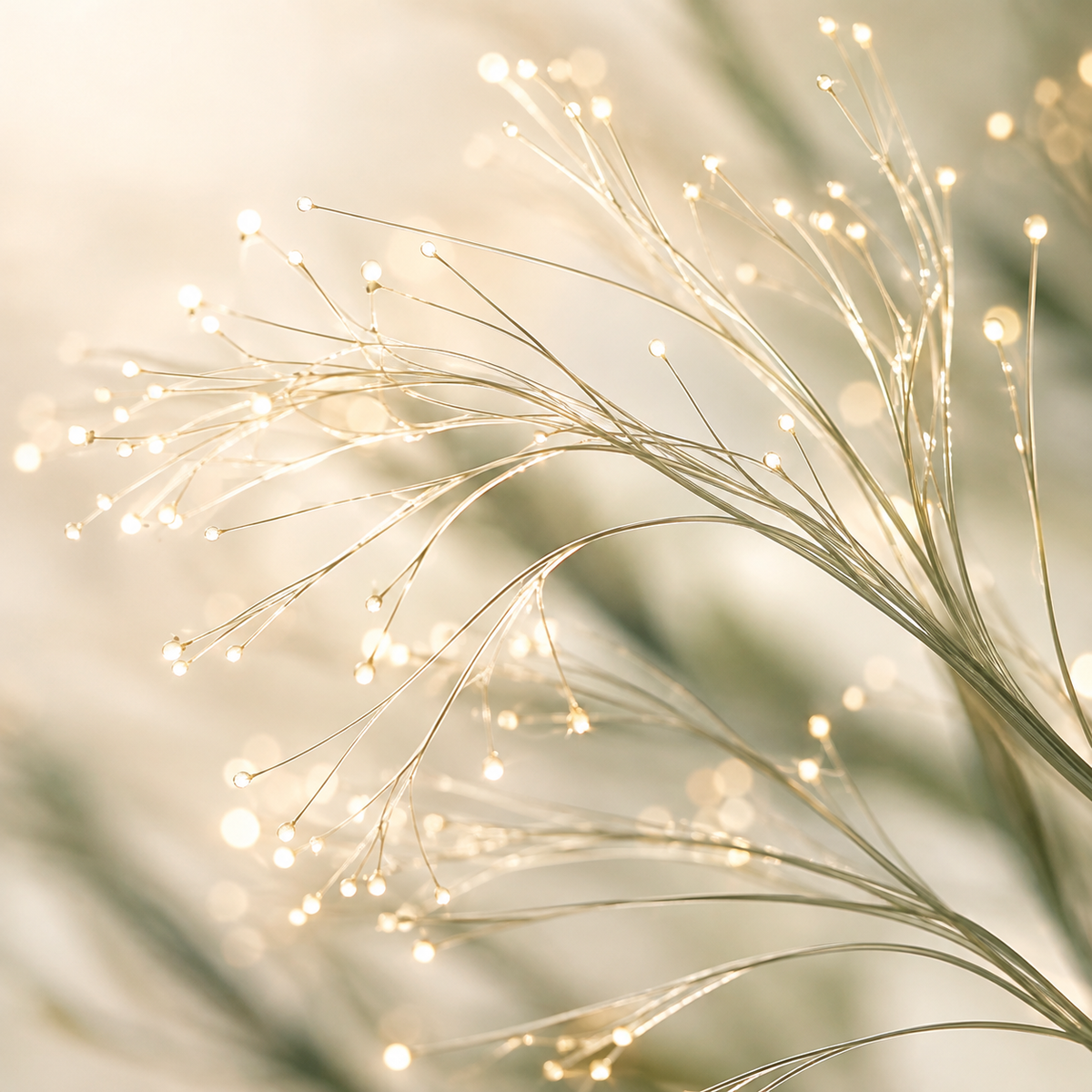 Branching luminous fibers; conceptual illustration.